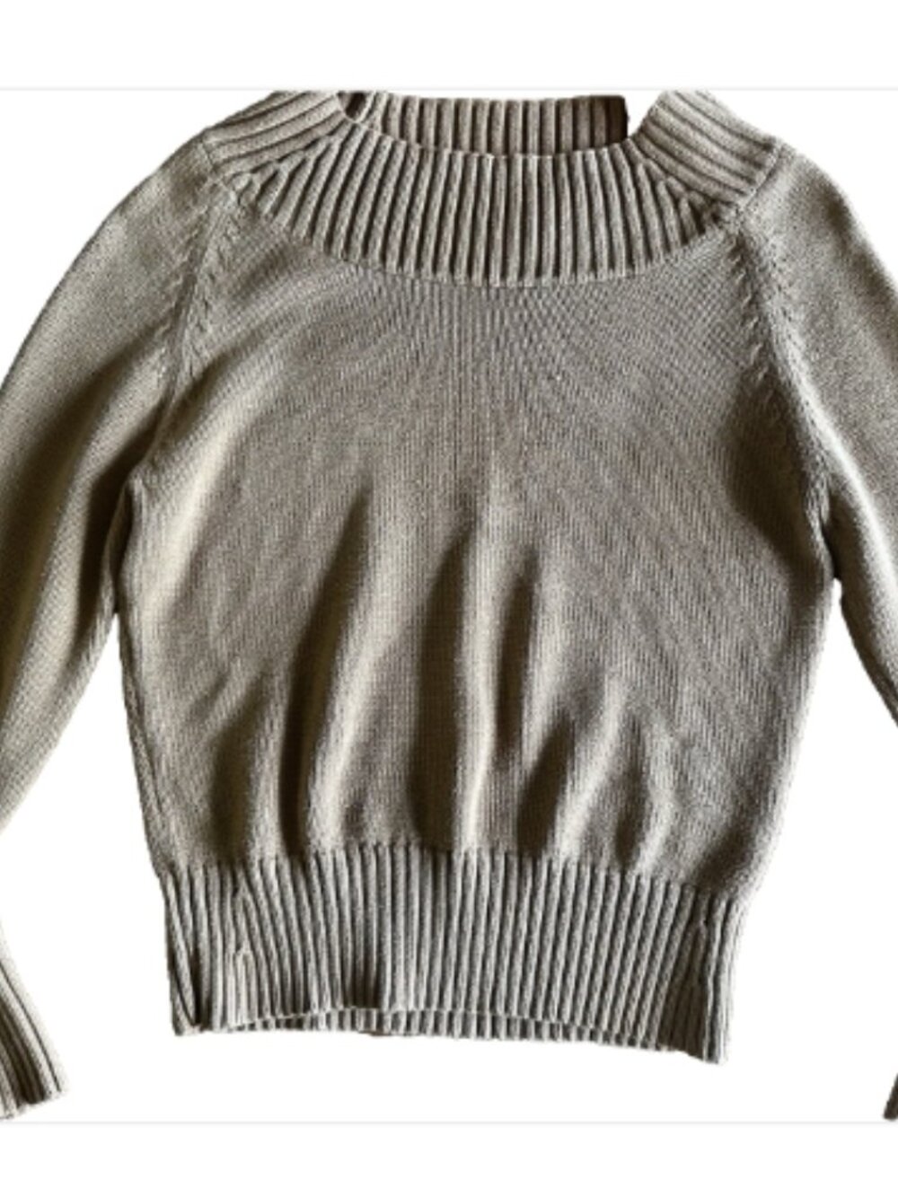 🧶 GAP Tan Knit Sweater | Women’s XL | Ribbed Crew Neck Pullover